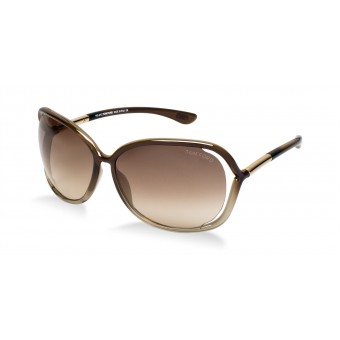 TOM FORD Raquel 0076 TRANSPARENT DARK BROWN/BROWN SHADED 