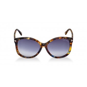 TOM FORD Alicia 0275 SPOTTED BROWN TURQUOISE HAVANA/GREY BLUE SHADED 