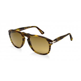 PERSOL 0649 STRIPED BROWN/BROWN SHADED PHOTOCHROMIC POLARIZED