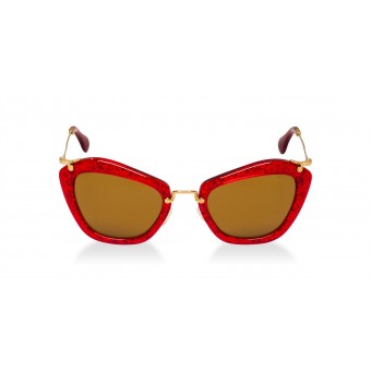 Miù Miù 10NS RED GLITTER/BROWN GOLD