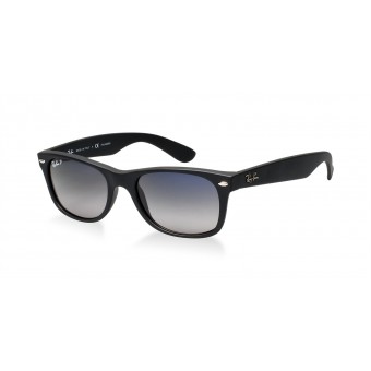 Ray Ban 2132 Wayfarer MATTE BLACK/GREY BLUE SHADED POLARIZED