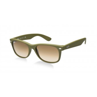 Ray Ban 2132 Wayfarer MILITARY GREEN RUBBER/BROWN SHADED