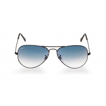 Ray Ban 3025 Aviator BLACK/LIGHT BLUE SHADED