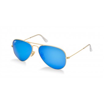 Ray Ban 3025 Aviator MATTE GOLD/BLUE MIRROR