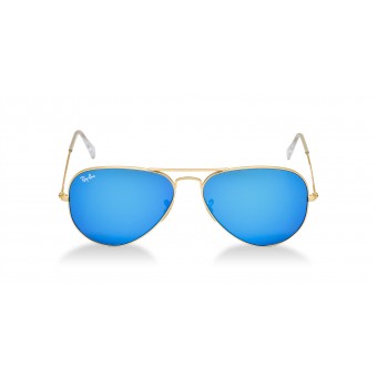 Ray Ban 3025 Aviator MATTE GOLD/BLUE MIRROR