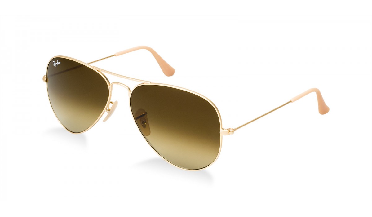 Ray Ban 3025 Aviator MATTE GOLD/BROWN GOLD SHADED