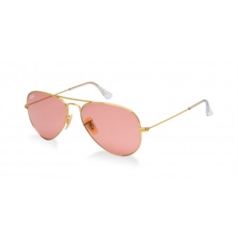 Ray Ban 3025 Aviator SHINY GOLD/PINK POLARIZED