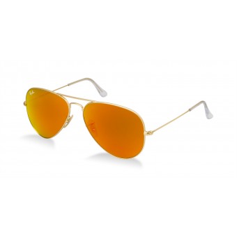Ray Ban 3025 Aviator MATTE GOLD/BROWN ORANGE GOLD MIRROR