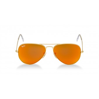 Ray Ban 3025 Aviator MATTE GOLD/BROWN ORANGE GOLD MIRROR