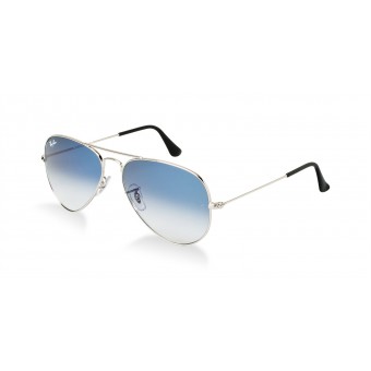 Ray Ban 3025 Aviator SILVER/LIGHT BLUE SHADED