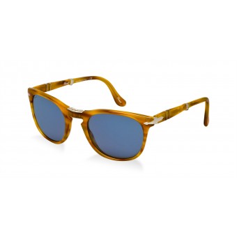 PERSOL 3028 STRIPED LIGHT HAVANA/GREY BLUE