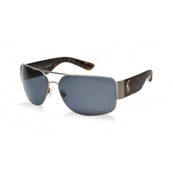 Polo Ralph Lauren 3072 shiny silver/grey green polarized 
