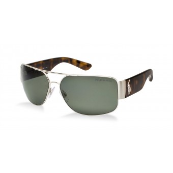 Polo Ralph Lauren 3072 shiny silver/grey green polarized 