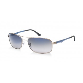Ray Ban 3484 MATTE RUTHENIUM LIGHT BLUE/GREY BLUE SHADED POLARIZED
