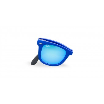 Ray Ban 4105 Folding MATTE BLUE/GREY BLUE MIRROR