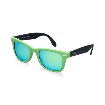 Ray Ban 4105 Folding MATTE GREEN/GREY GREEN MIRROR