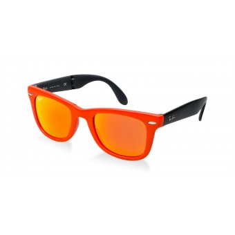 Ray Ban 4105 Folding MATTE ORANGE/BROWN ORANGE MIRROR