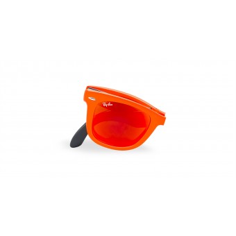 Ray Ban 4105 Folding MATTE ORANGE/BROWN ORANGE MIRROR