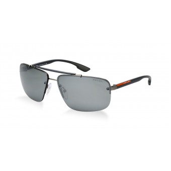 Prada Linea Rossa 52OS semi-shiny gunmetal/grey silver mirror