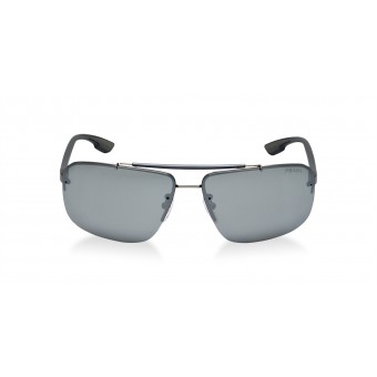 Prada Linea Rossa 52OS semi-shiny gunmetal/grey silver mirror