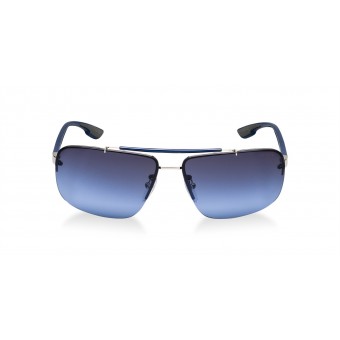 Prada Linea Rossa 52OS silver blue/smoke blue shaded