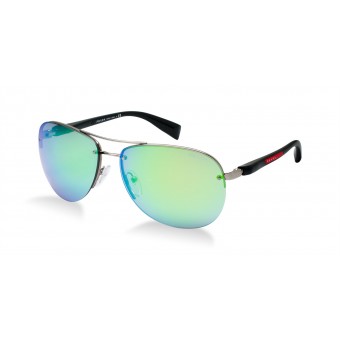 Prada Linea Rossa 56MS semi shiny grey/grey blue