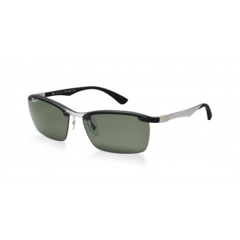 Ray Ban 8312 LIGHT CARBON BLACK RUBBER/GREEN POLARIZED
