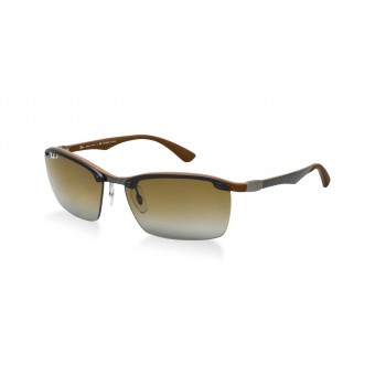 Ray Ban 8312 DARK CARBON BROWN RUBBER/BROWN SHADED POLARIZED