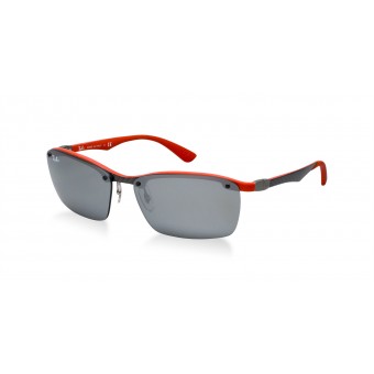 Ray Ban 8312 DARK CARBON RED RUBBER/GREY SILVER MIRROR